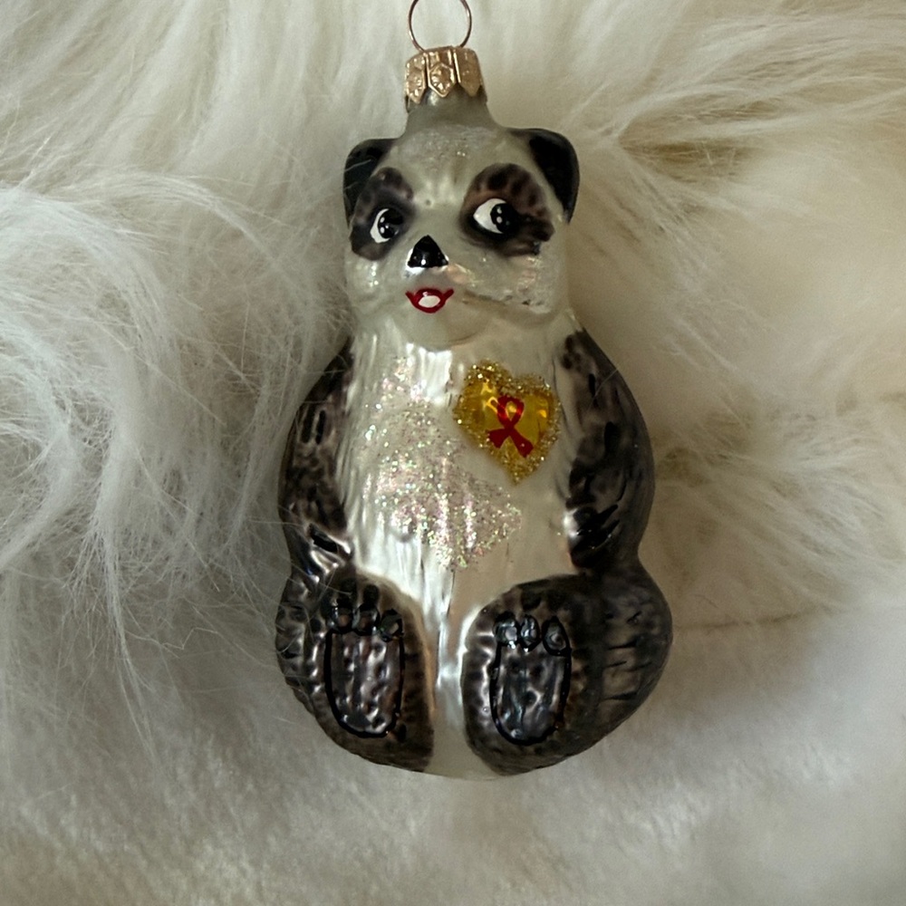 Christopher Radko: Winter Bears Heart 1996 AIDS awareness Christmas Ornament